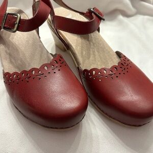 Red Leather Mary Jane Dansko Clogs size 39